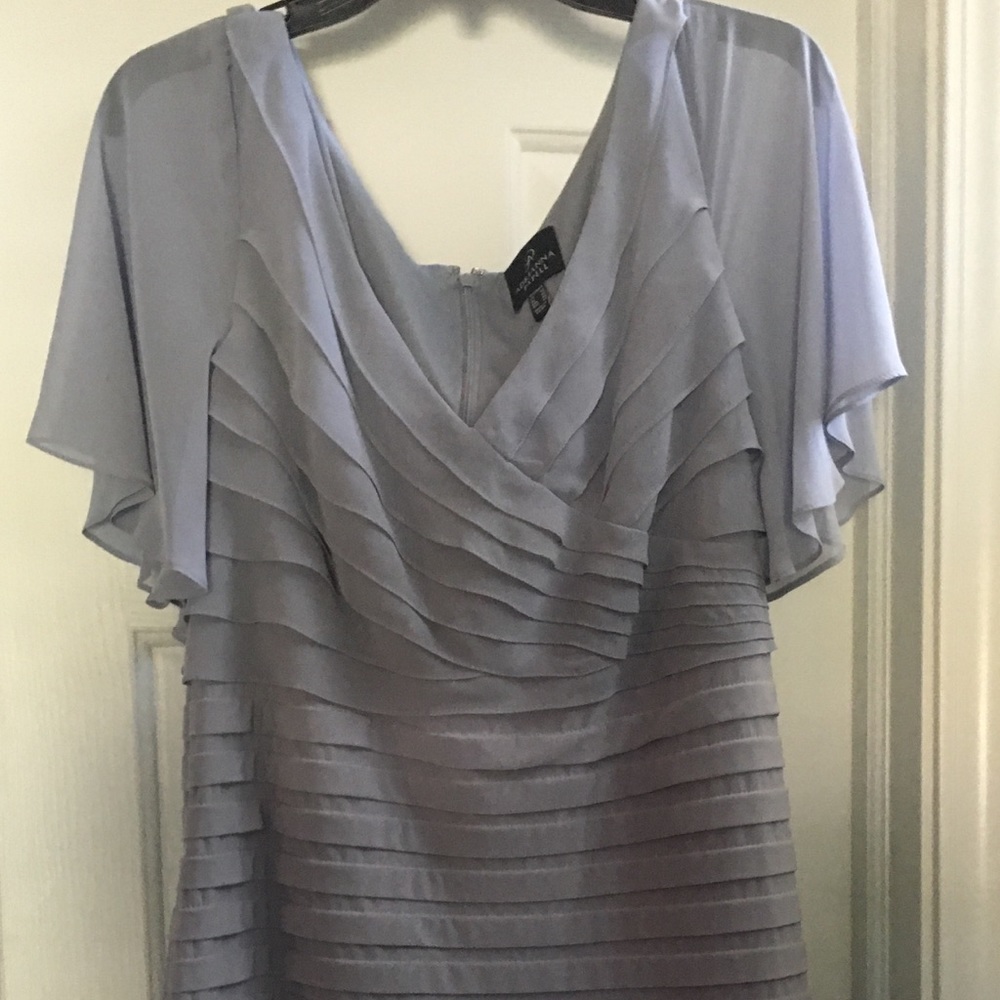 Adrianna Papell - Silver Blue Dress Size 16